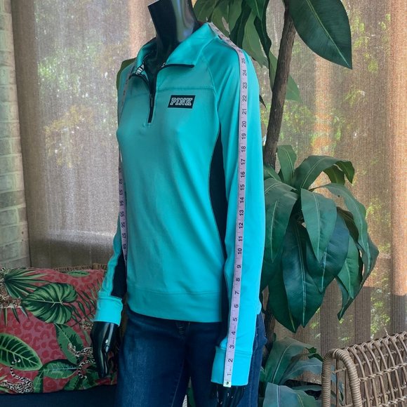 PINK Victoria's Secret Ultimate Zippered V-Neck Long Sleeve Pull Over Top - Picture 10 of 13